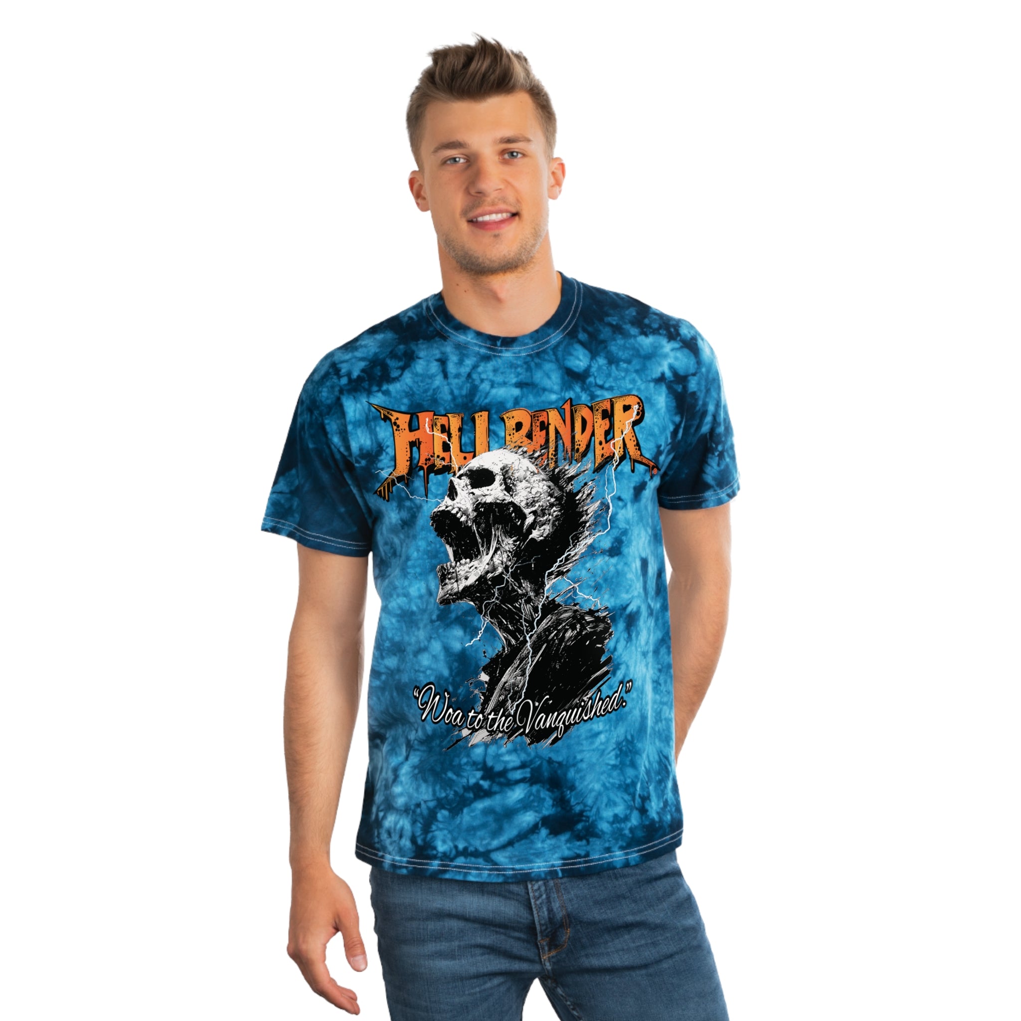 Hellbender™ Blue Tie-Dye T-Shirt- Woa to the Vanquished