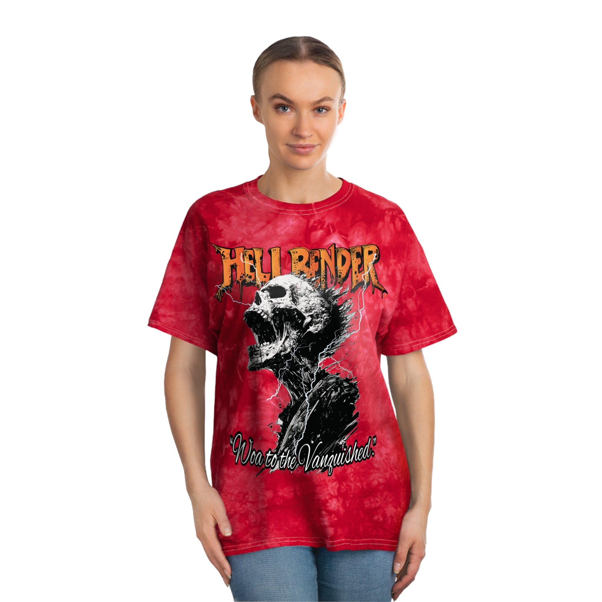 Hellbender™ Red Tie-Dye T-Shirt- Woa to the Vanquished