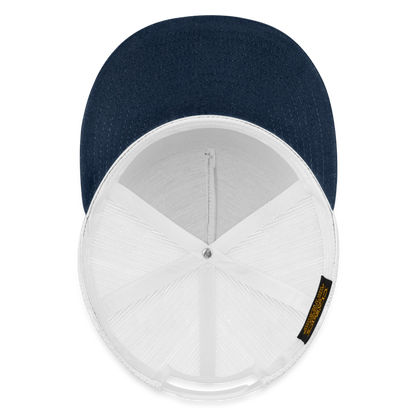 Cannabis Kids® Classic 5 Panel Mesh Trucker Cap - Navy/Wht