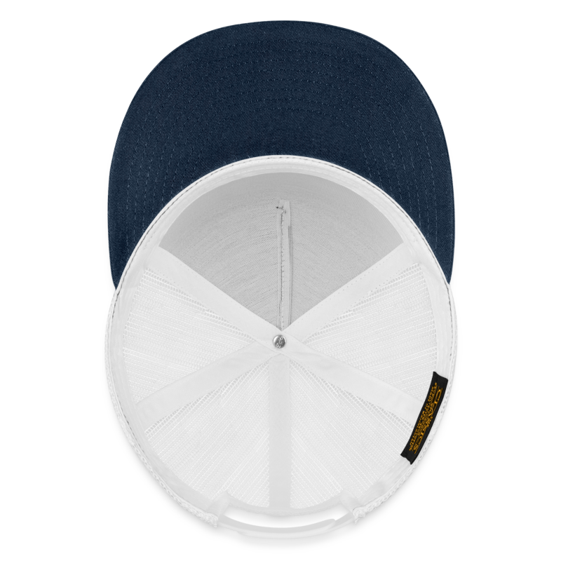 Cannabis Kids® Classic 5 Panel Mesh Trucker Cap - Navy/Wht