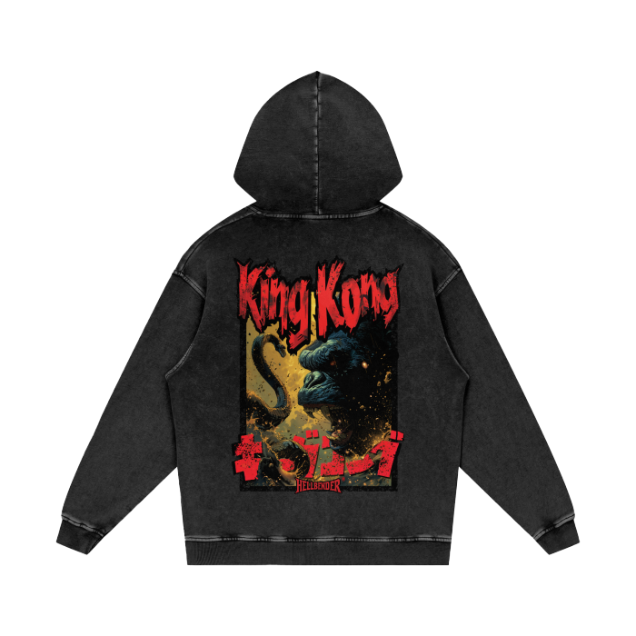 hell hoodie,hoodie,acid wash hoodie,heavyweight hoodie,king kong,MOQ1,Delivery days 5