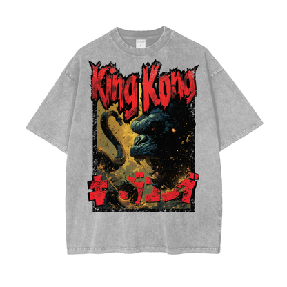 hell t-shirt,t-shirt,acid wash t-shirt,heavyweight t-shirt,king kong,MOQ1,Delivery days 5