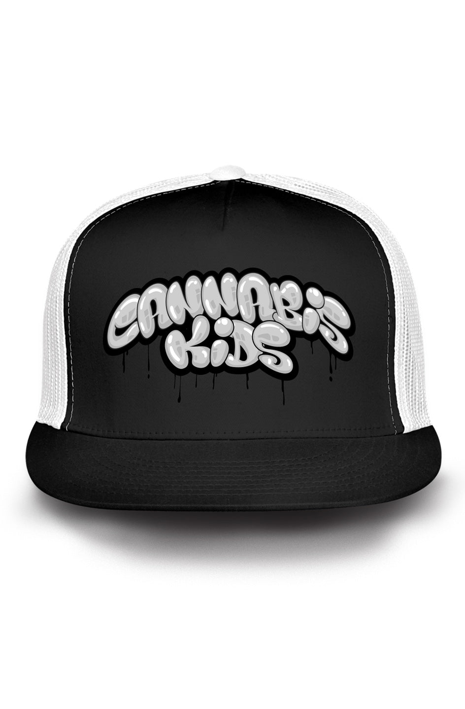 Cannabis Kids® Classic 5 Panel Mesh Trucker - Monster Blk/Wht