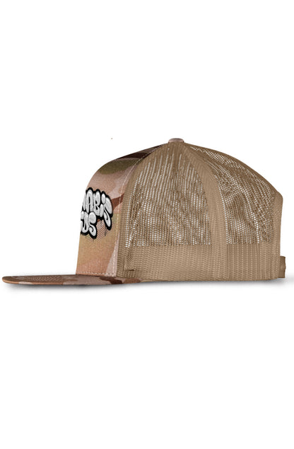 Cannabis Kids® Classic 5 Panel Mesh Trucker - Monster Camo/Sand