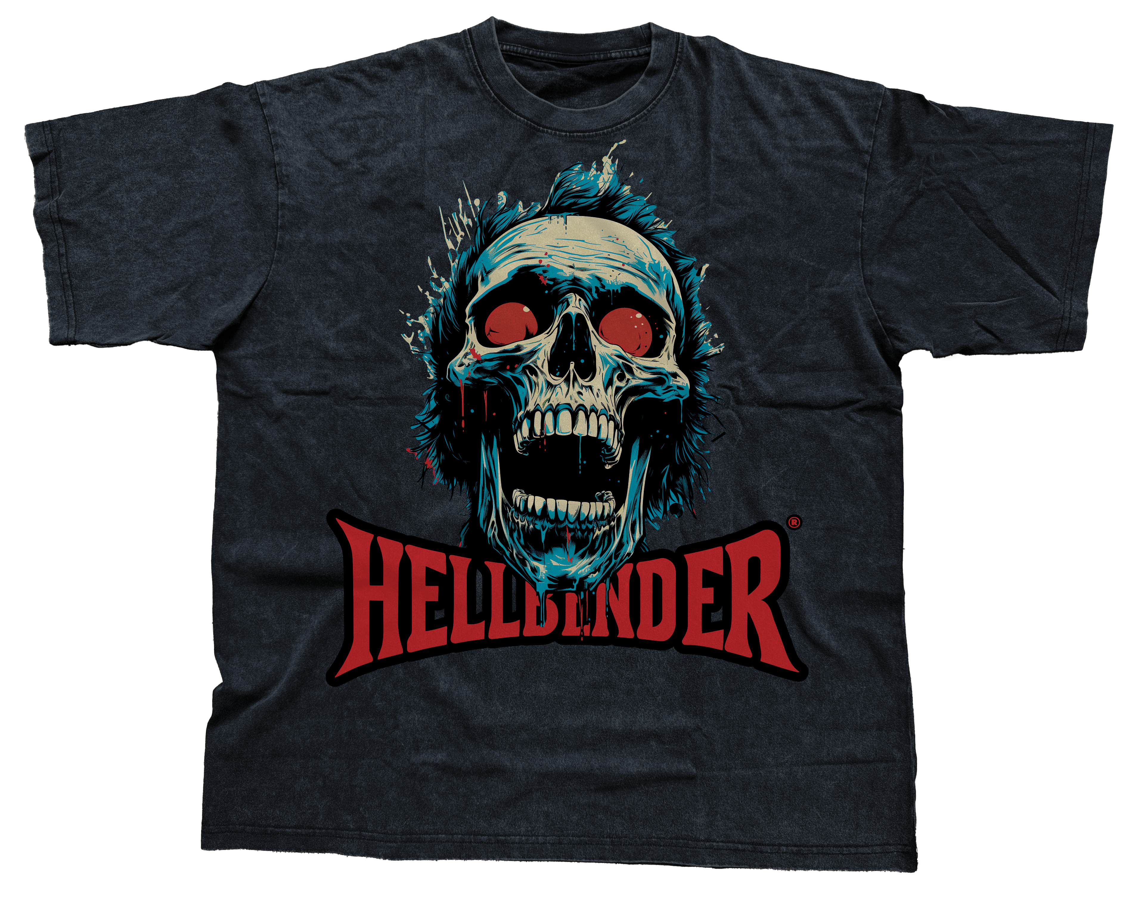 Hellbender® Heavyweight Acid Wash Oversize T-Shirt - Shock - BLK