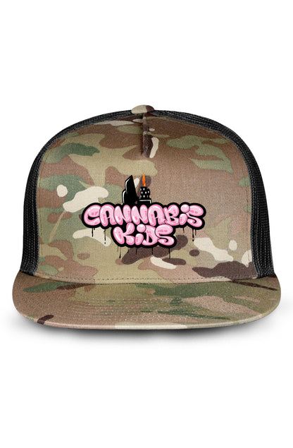 Cannabis Kids® Classic 5 Panel Mesh Trucker Cap - Camo