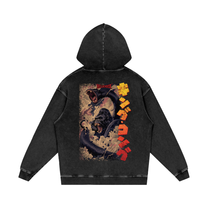 hell hoodie,acid wash hoodie,heavyweight hoodie,king kong,hoodie,MOQ1,Delivery days 5