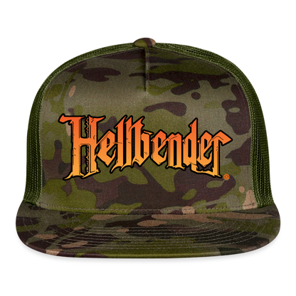 Hellbender® Classic 5 Panel Mesh Trucker - BrLogo Camo/Sand - MultiCam\green