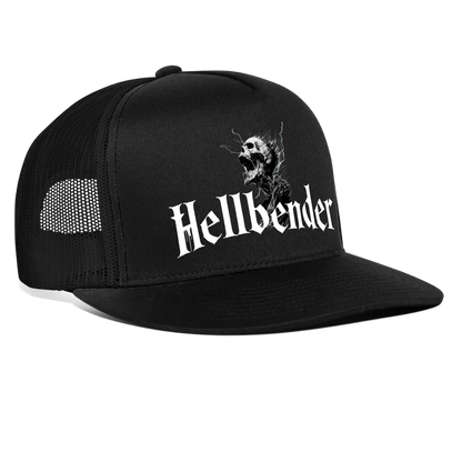 Hellbender® Classic 5 Panel Mesh Trucker - BrLogo Black/Black - black/black