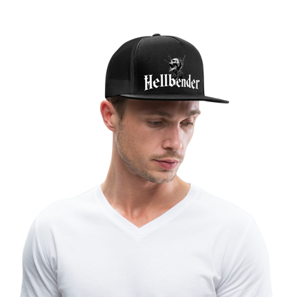 Hellbender® Classic 5 Panel Mesh Trucker - BrLogo Black/Black - black/black