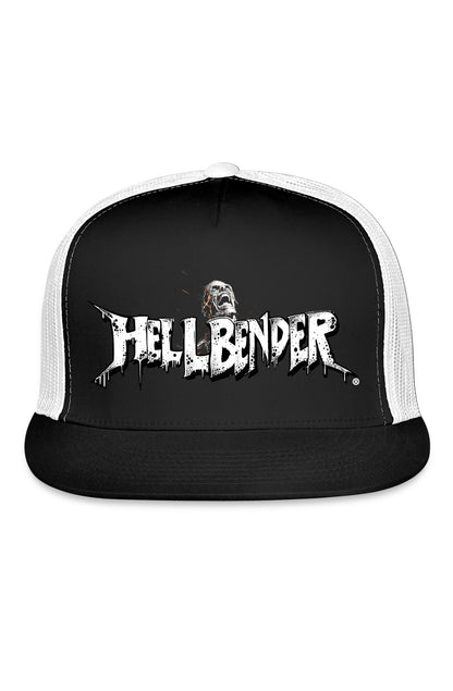 Hellbender® Classic 5 Panel Mesh Trucker - CheeseLogo Black/Black