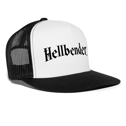 Hellbender® Classic 5 Panel Mesh Trucker - BrLogo White/Black